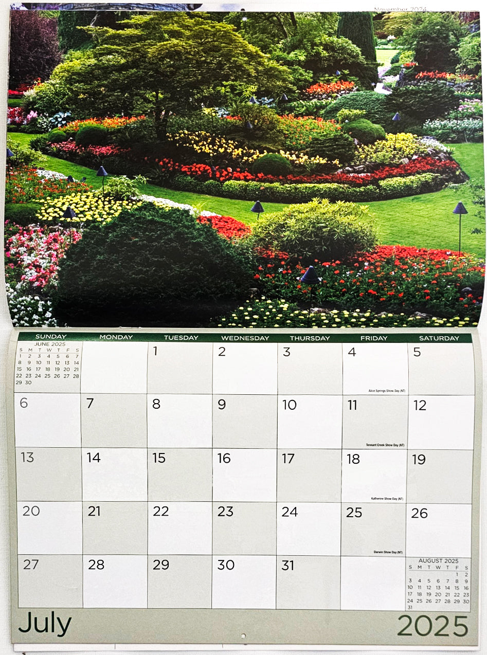 Gardens - 2025 Rectangle Wall Calendar 16 Months Hanging Planner New Year Gift V474-685085