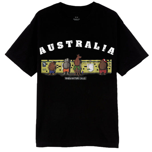 Adult 100% Cotton T Shirt Australia When Nature Calls Souvenir Tee Fun Tops Gift, Black, 2XL V474-686732