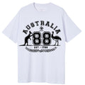 Adult Unisex 100% Cotton T Shirt Australia Kangaroo Emu Aussie Souvenir Tee Tops, White, XL
