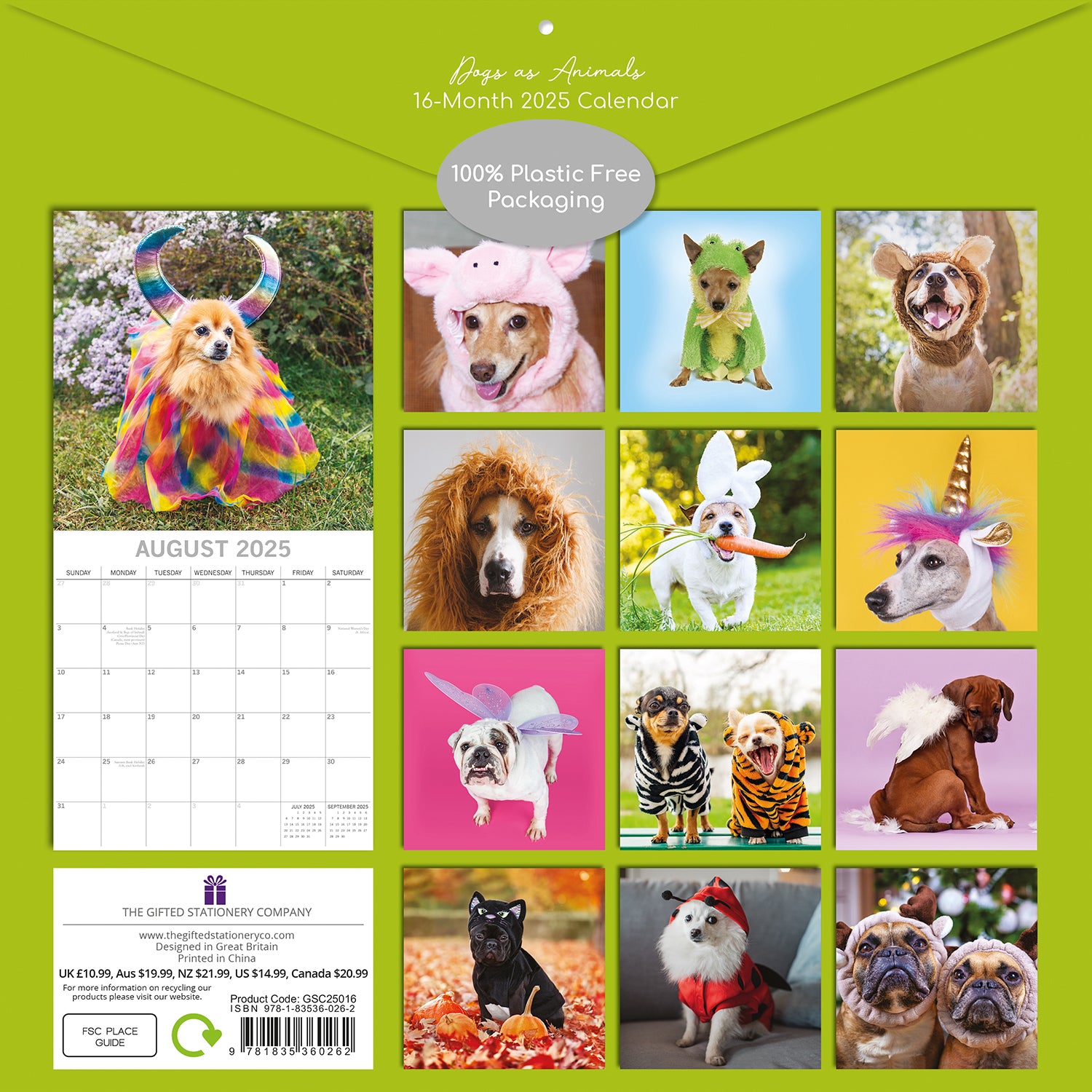 Dogs as Animals - 2025 Square Wall Calendar Pets Animals 16 Months Planner Gift V474-689765