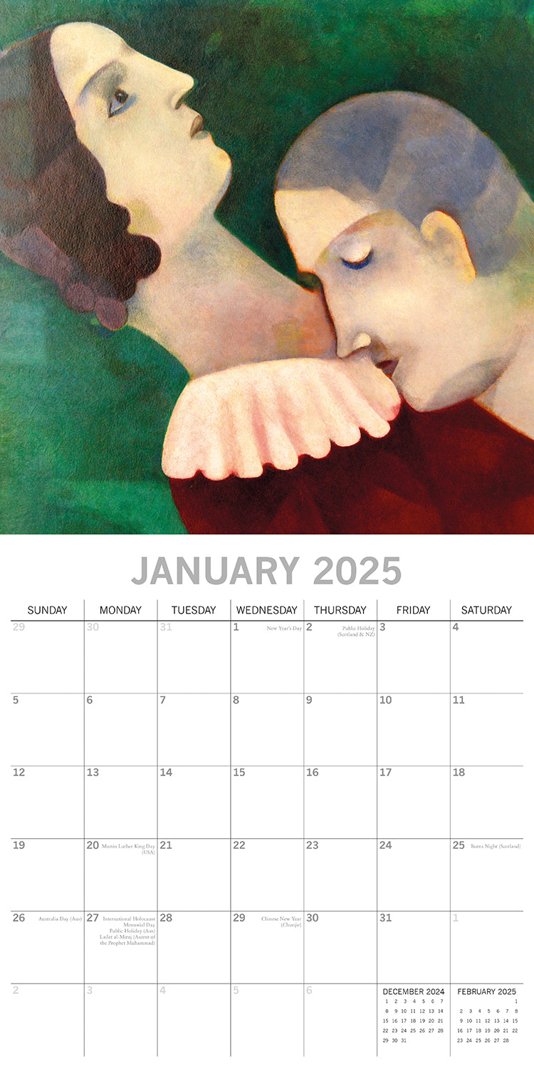 Chagall - 2025 Square Wall Calendar Arts 16 Months Premium Planner Gift V474-689979