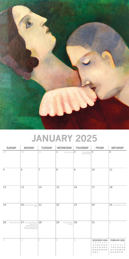 Chagall - 2025 Square Wall Calendar Arts 16 Months Premium Planner Gift V474-689979