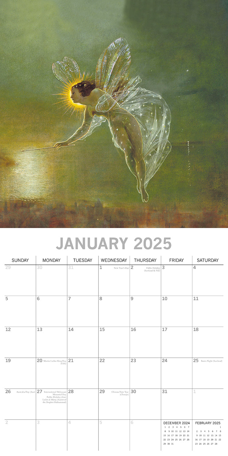 Fairies - 2025 Square Wall Calendar Arts 16 Months Premium Planner Gift V474-689986