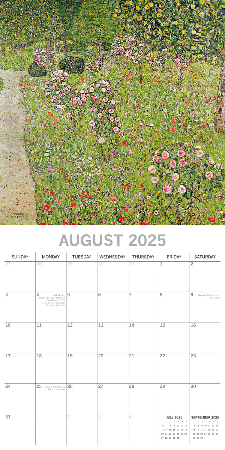 Klimt - 2025 Square Wall Calendar Arts Landscapes 16 Months Premium Planner Gift V474-689994