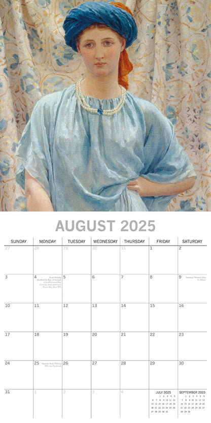 Pre-Raphaelites - 2025 Square Wall Calendar Arts 16 Months Premium Planner Gift V474-690001