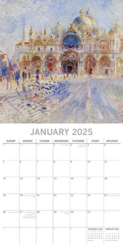 Renoir - 2025 Square Wall Calendar Fine Arts 16 Months Premium Planner Gift V474-690004