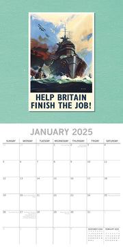 World War Posters - 2025 Square Wall Calendar Arts 16 Months Premium Planner V474-690013