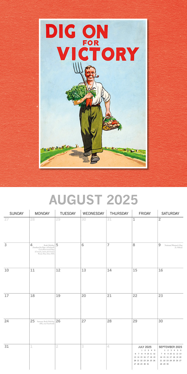 World War Posters - 2025 Square Wall Calendar Arts 16 Months Premium Planner V474-690013