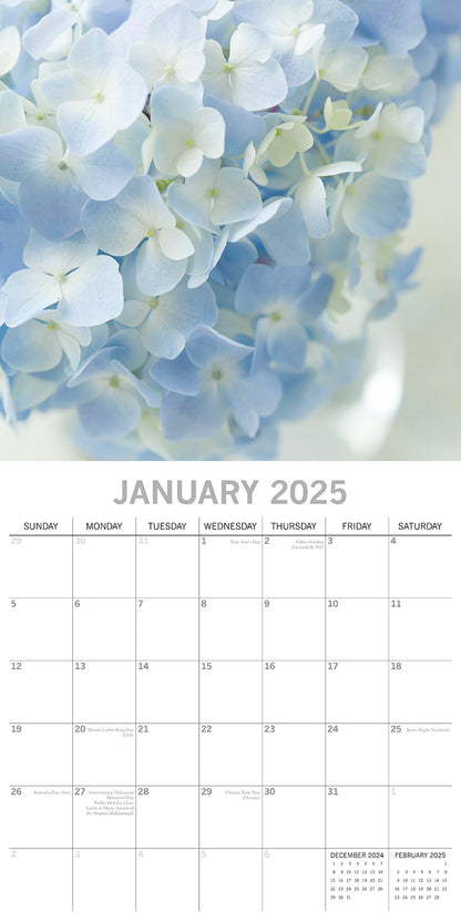 Beauty of Flowers 2025 Square Wall Calendar Floral 16-Month Premium Planner Gift V474-690101