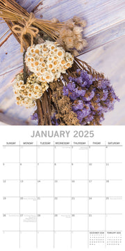 Dried Flowers - 2025 Square Wall Calendar Floral 16 Months Premium Planner Gift V474-690105
