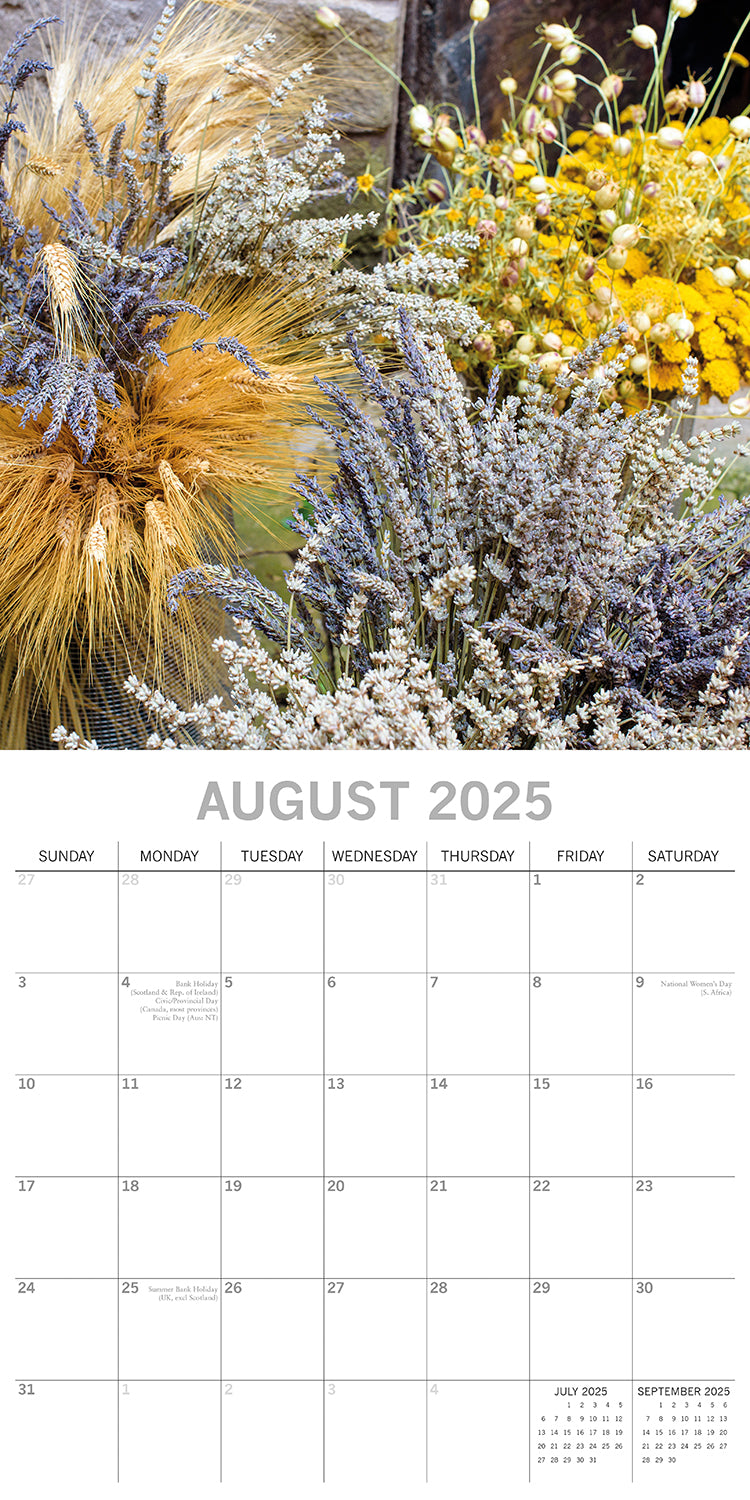 Dried Flowers - 2025 Square Wall Calendar Floral 16 Months Premium Planner Gift V474-690105