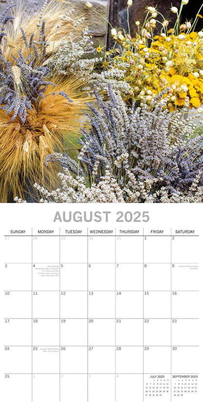 Dried Flowers - 2025 Square Wall Calendar Floral 16 Months Premium Planner Gift V474-690105