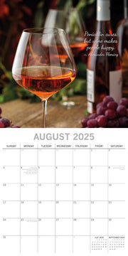 Wine 2025 Square Wall Calendar Food 16 Month Premium Planner Xmas New Year Gift V474-690157