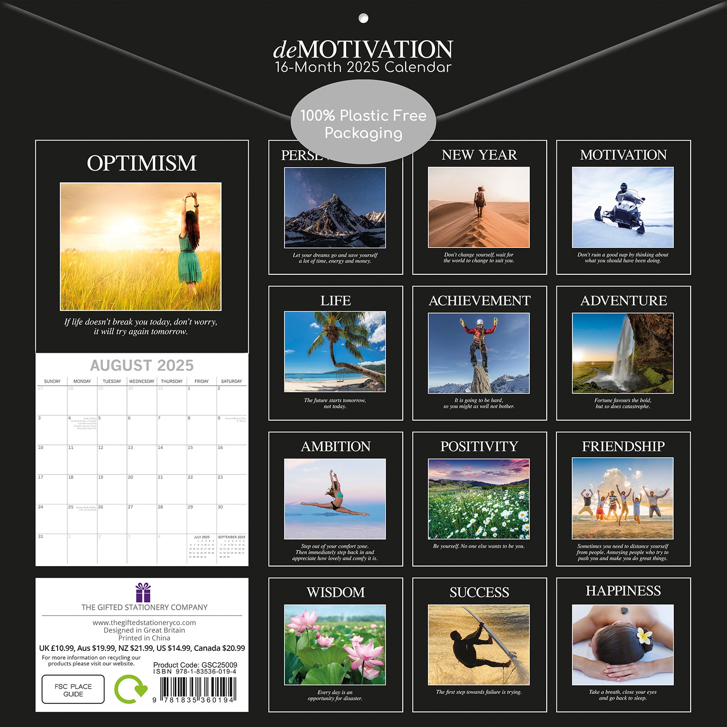 Demotivation - 2025 Square Wall Calendar 16 Months Premium Planner New Year Gift V474-690266