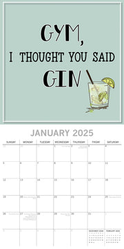 Gin - 2025 Square Wall Calendar 16-Month Premium Planner Christmas New Year Gift V474-690267