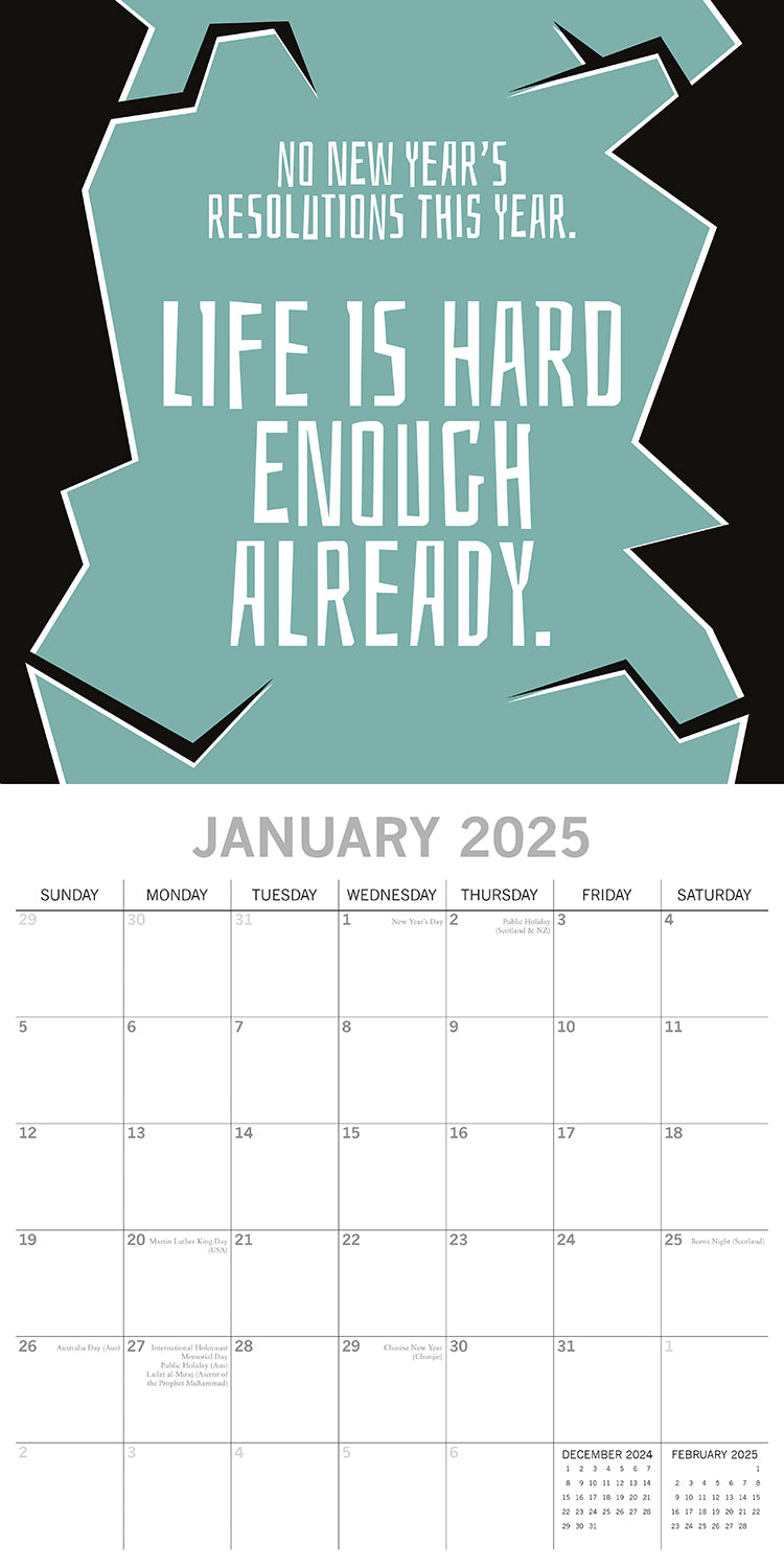 Life The Struggle is Real 2025 Square Wall Calendar 16 Months Planner New Gift V474-690268