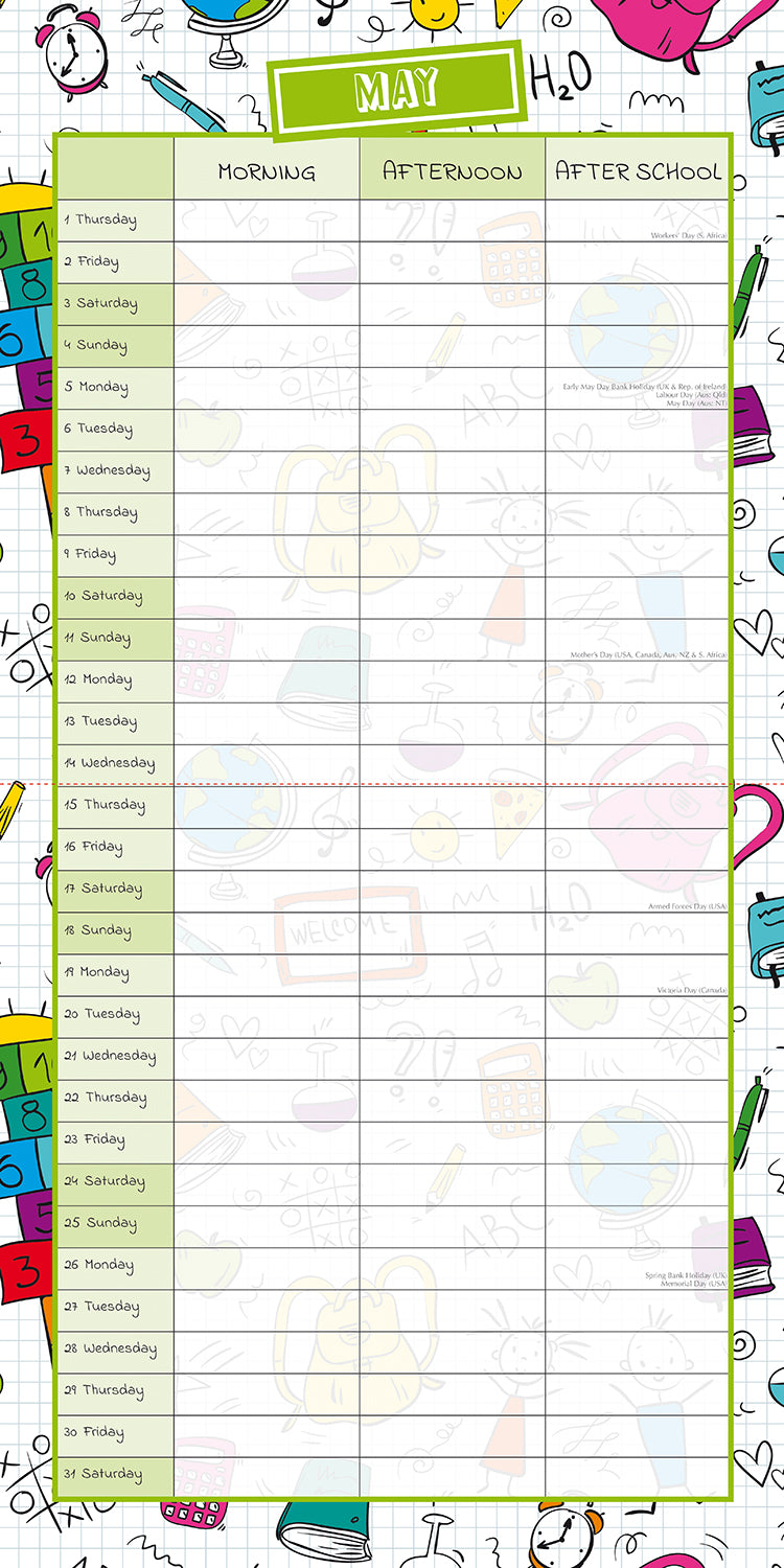 School Planner 2025 Square Wall Calendar 16Month Premium New Year Organiser Gift V474-690346