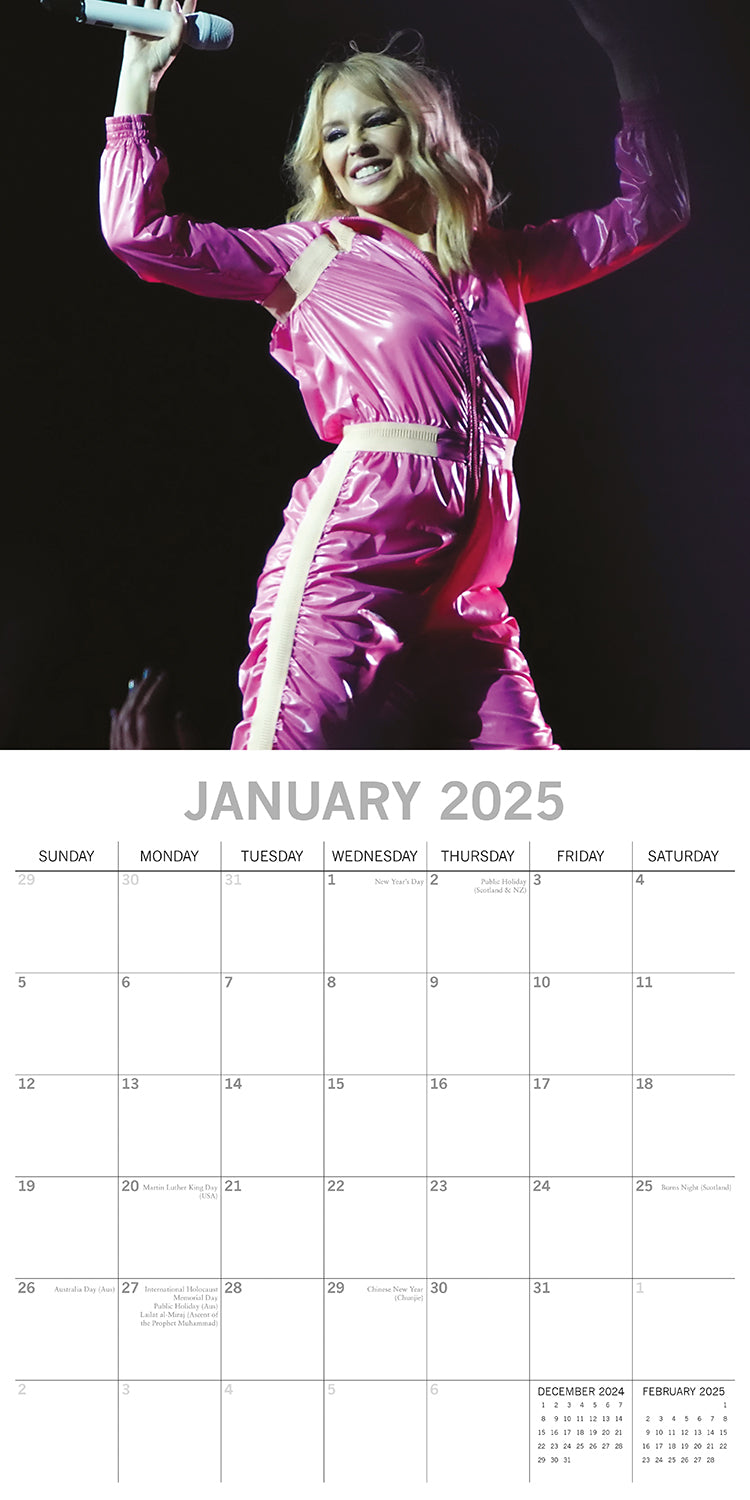Kylie Minogue - 2025 Square Wall Calendar 16-Month Premium New Year Planner Gift V474-690426