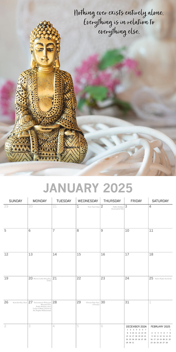 Zen - 2025 Square Wall Calendar 16-Month Christmas New Year Premium Planner Gift V474-690635
