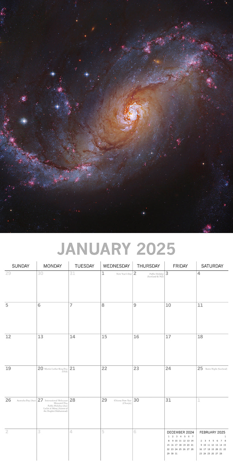 Space 2025 Square Wall Calendar 16-Month Christmas New Year Premium Planner Gift V474-690639
