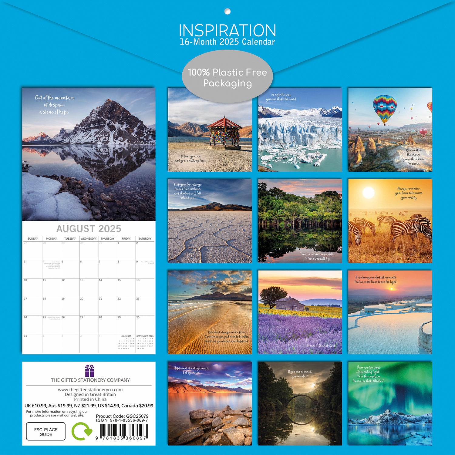 Inspiration - 2025 Square Wall Calendar 16 Months New Year Premium Planner Gift V474-690663