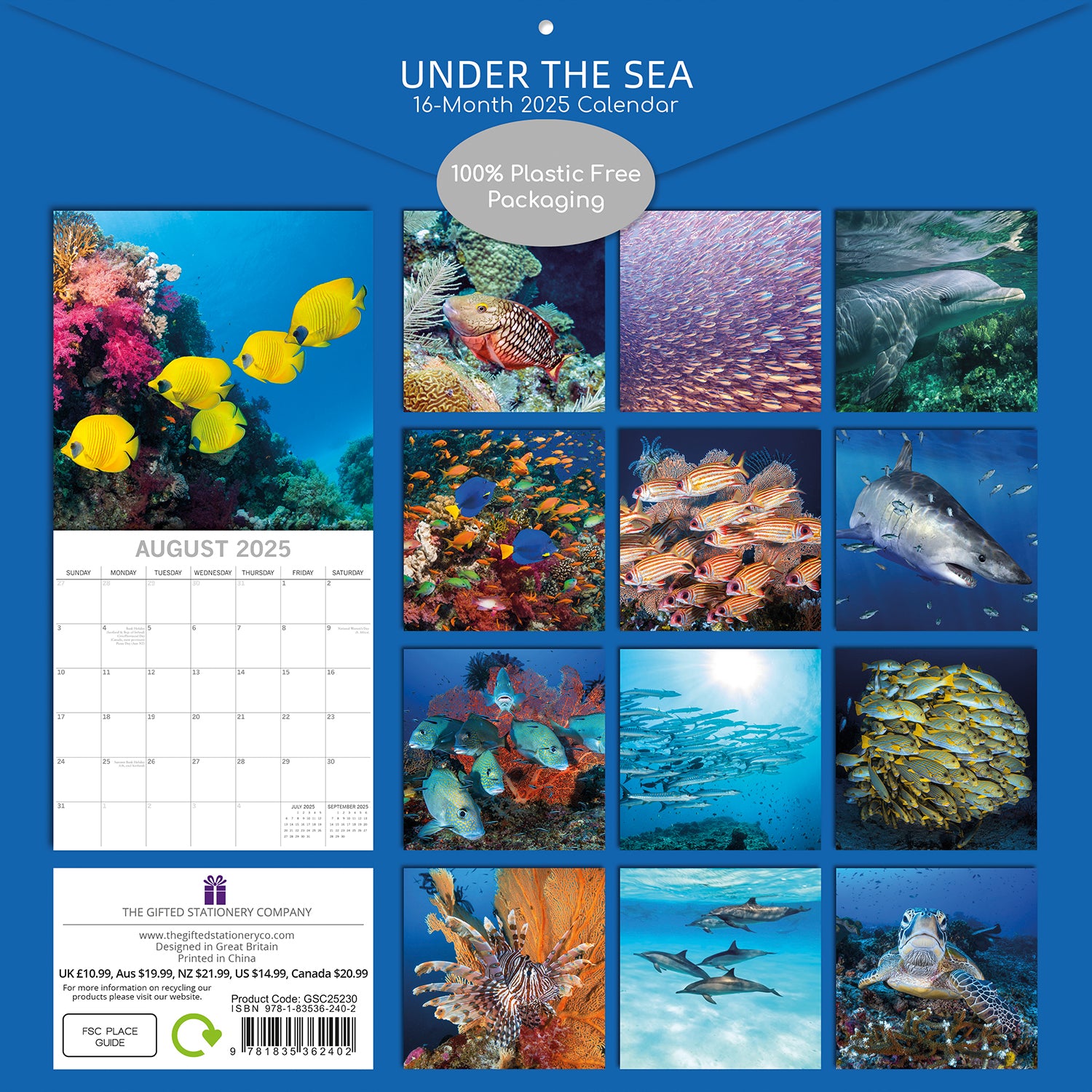 Under the Sea 2025 Square Wall Calendar 16 Months New Year Premium Planner Gift V474-690667