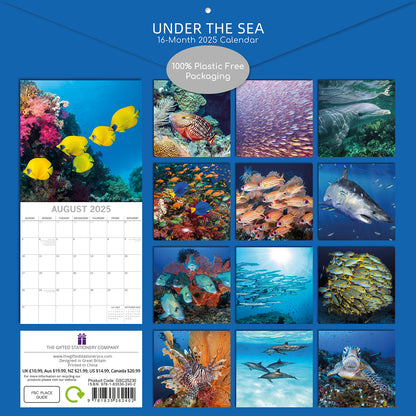 Under the Sea 2025 Square Wall Calendar 16 Months New Year Premium Planner Gift V474-690667