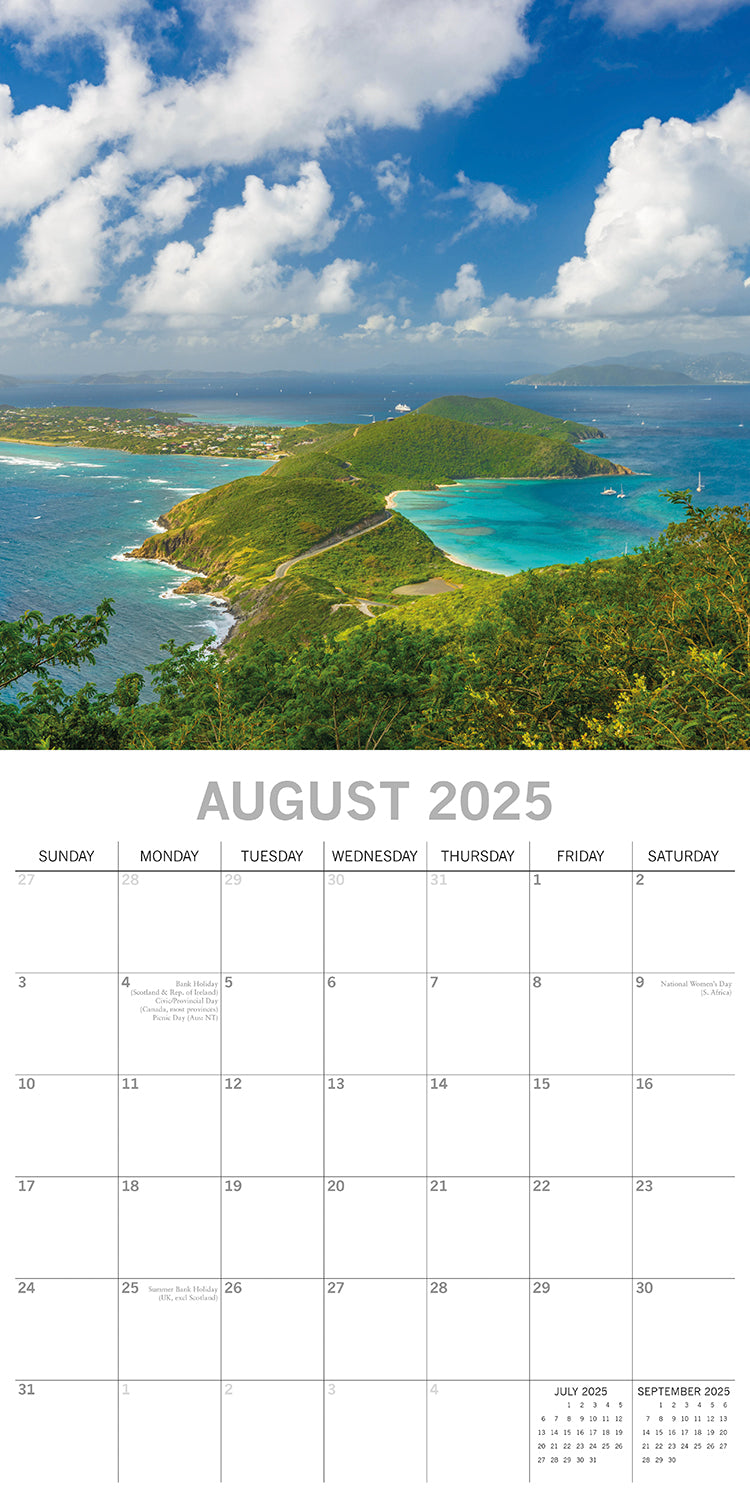 Travel the World 2025 Square Wall Calendar 16 Months New Year Xmas Planner Gift V474-690677