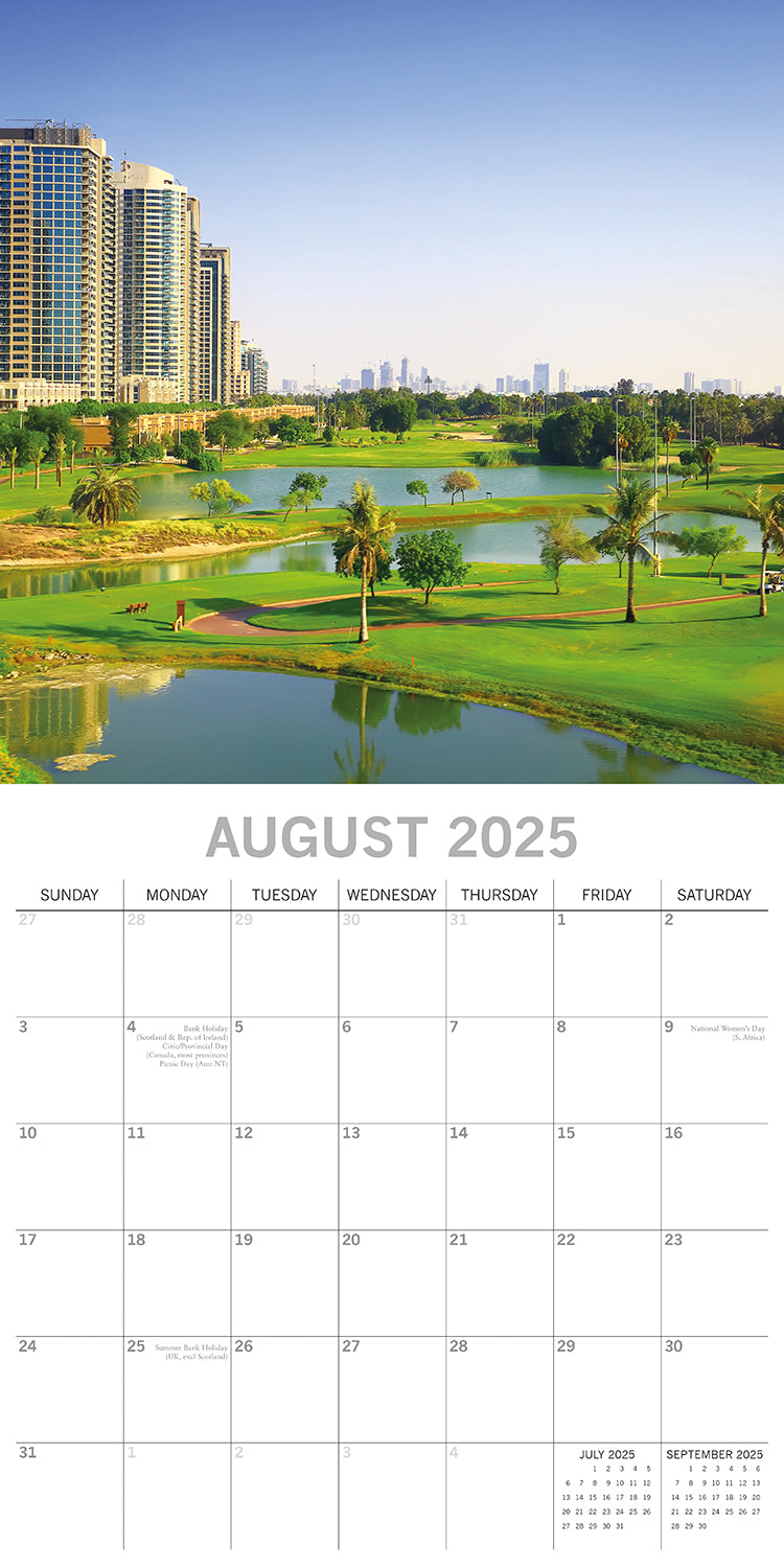 The World of Golf - 2025 Square Wall Calendar 16 Months New Year Planner Gift V474-690678