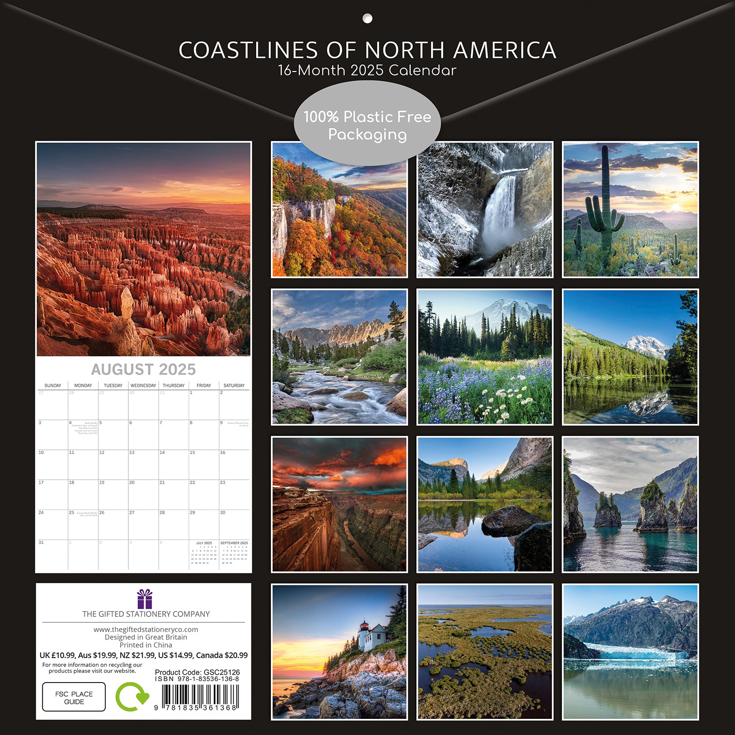 National Parks USA - 2025 Square Wall Calendar 16 Months New Year Planner Gift V474-690679