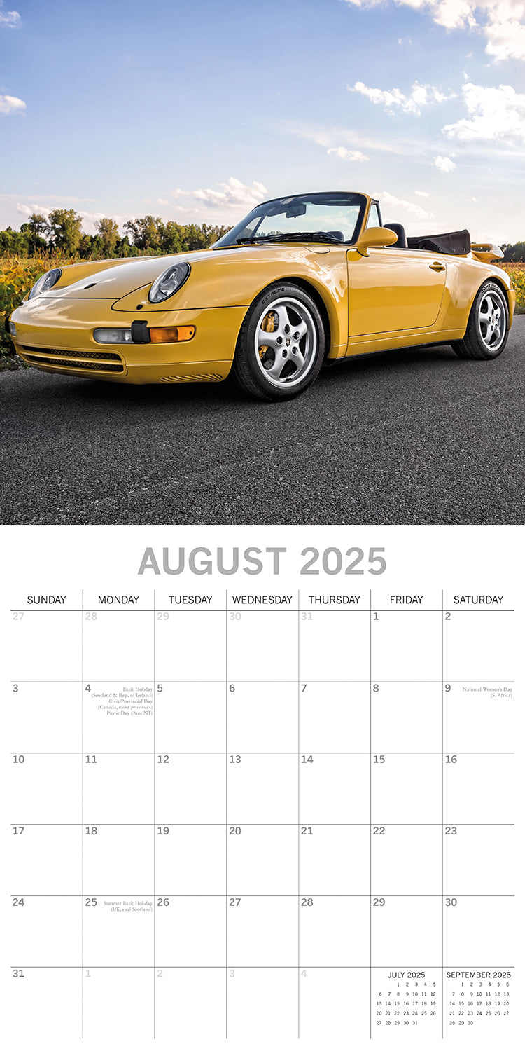 Porsche - 2025 Square Wall Calendar 16 Months Christmas New Year Planner Gift V474-690798