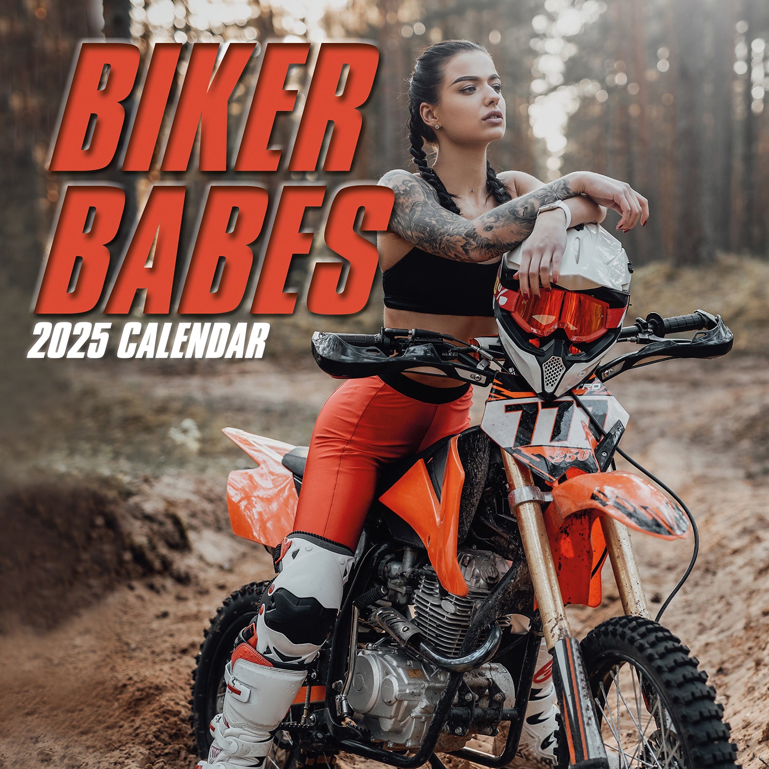 Biker Babes 2025 Square Wall Calendar 16 Months Christmas New Year Planner Gift V474-690810