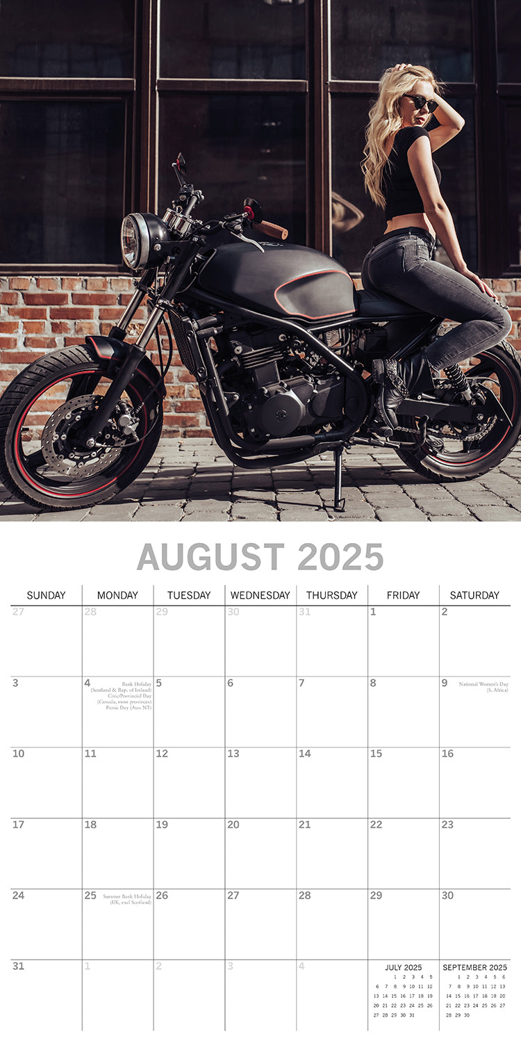 Biker Babes 2025 Square Wall Calendar 16 Months Christmas New Year Planner Gift V474-690810