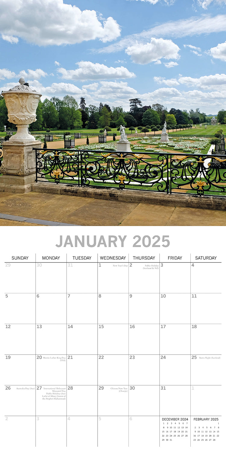 Great Gardens of England 2025 Square Wall Calendar 16Month New Year Planner Gift V474-690824