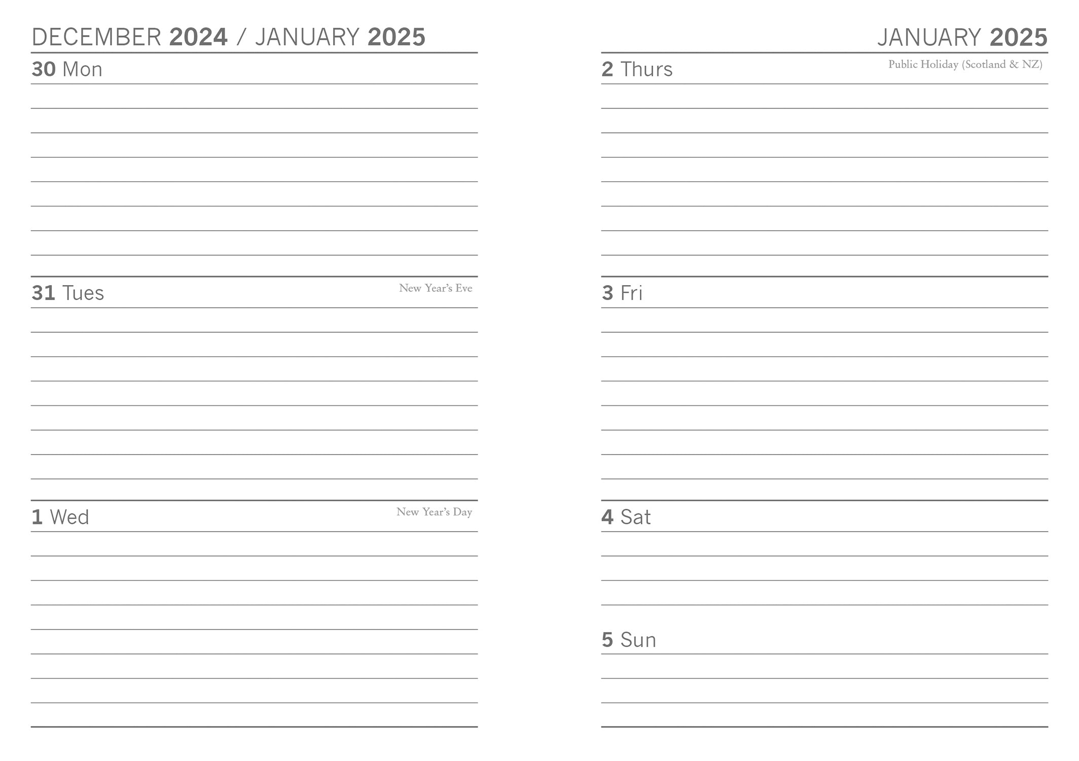 Hana-akari - 2025 Premium A6 Flexi Pocket Diary Planner Christmas New Year Gift V474-692425