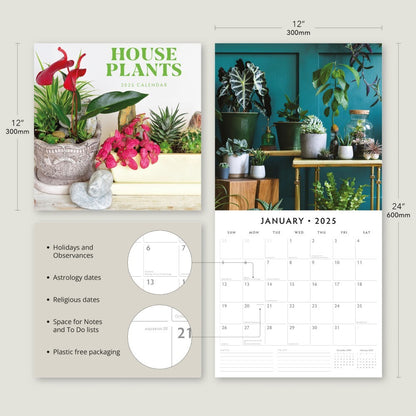 House Plants - 2025 Square Wall Calendar Floral16 Months Premium Planner Gift V474-695243