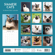 Siamese Cats - 2025 Square Wall Calendar Animals 16 Months Premium Planner Gift V474-695265