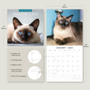 Siamese Cats - 2025 Square Wall Calendar Animals 16 Months Premium Planner Gift V474-695265