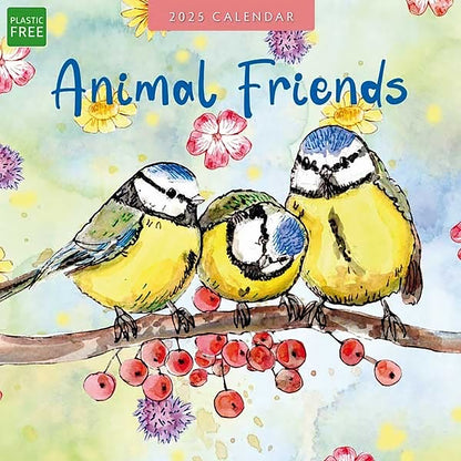 Animal Friends 2025 Square Wall Calendar Animals 16 Months Premium Planner Gift V474-695298