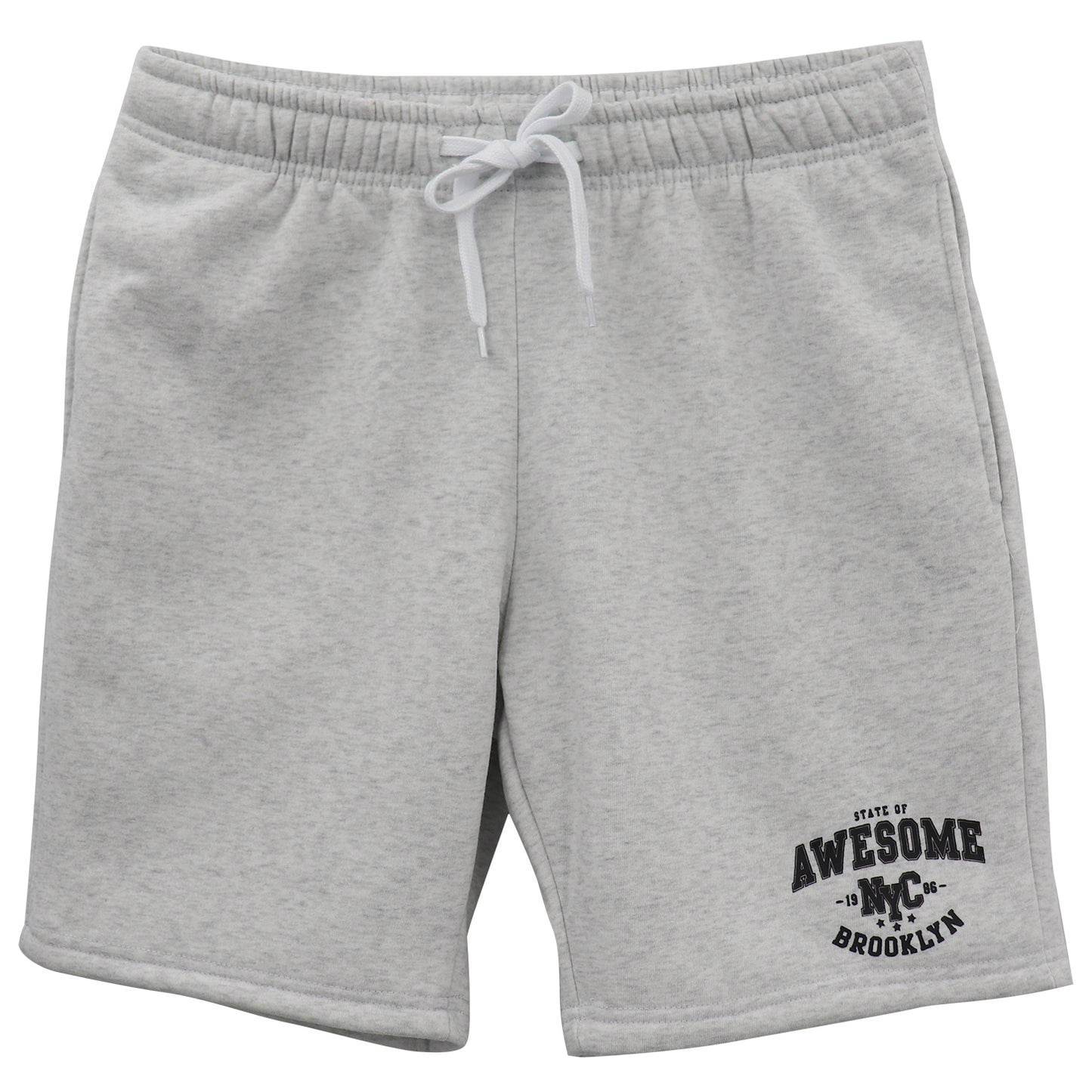 Men's Fleece Shorts Casual Sports Sweat Pants w Elastic Waist Drawstring Pockets, Light Grey, 4XL V474-700121
