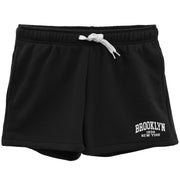 Women's Casual Fleece Shorts Sweat Athletic Track Pants w Elastic Wasit Pockets, Black, XS