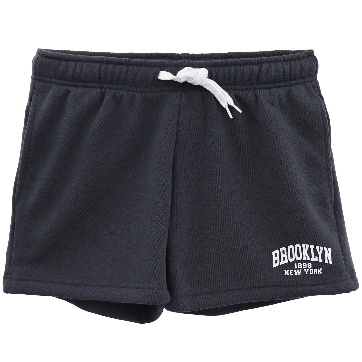 Women's Casual Fleece Shorts Sweat Athletic Track Pants w Elastic Wasit Pockets, Charcoal, M V474-700305