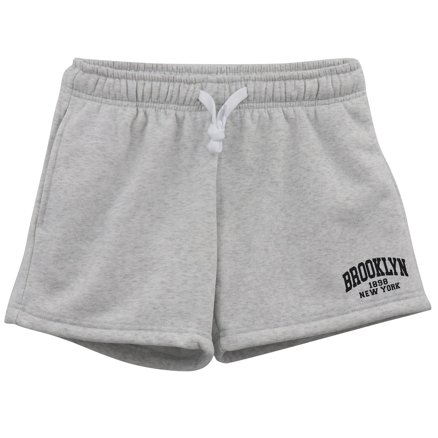 Women's Casual Fleece Shorts Sweat Athletic Track Pants w Elastic Wasit Pockets, Light Grey, M V474-700313