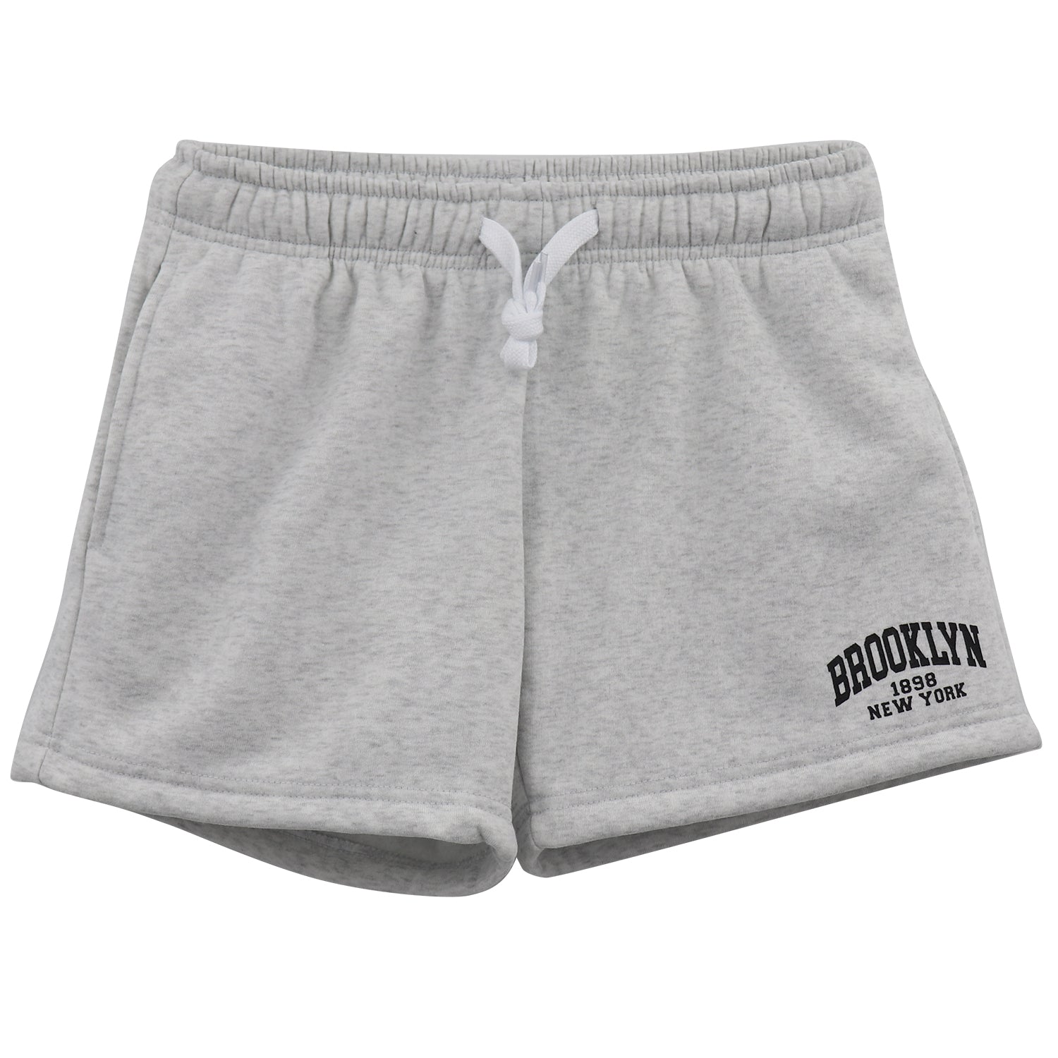 Women's Casual Fleece Shorts Sweat Athletic Track Pants w Elastic Wasit Pockets, Light Grey, M V474-700313