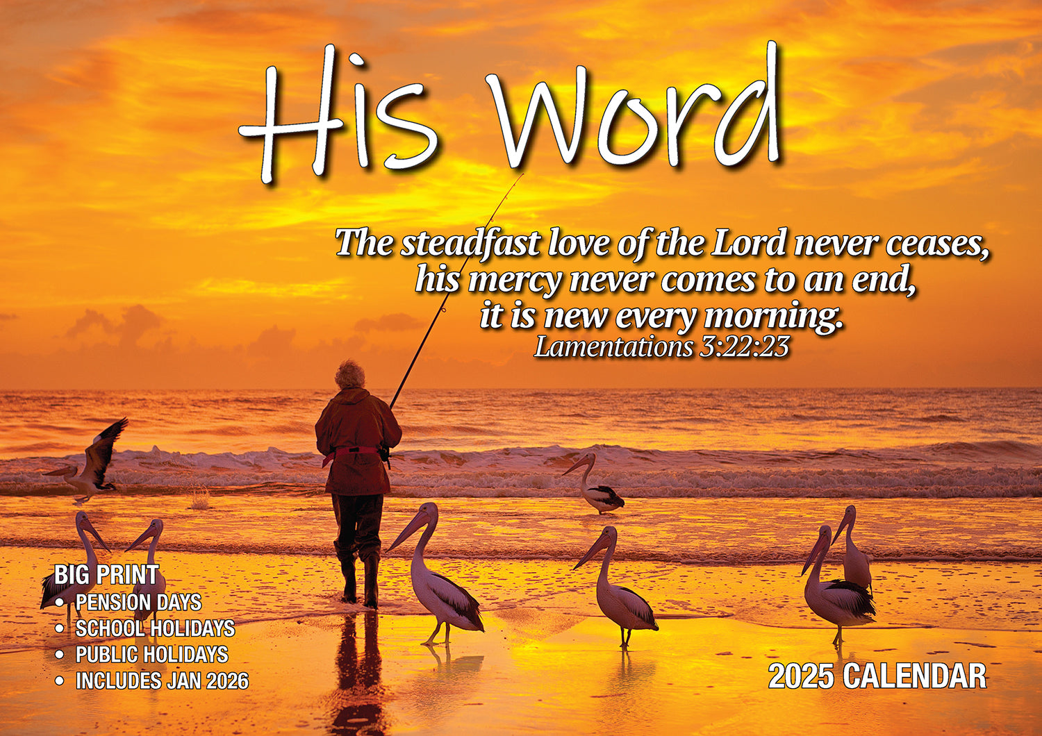 His Word - 2025 Rectangle Wall Calendar 13 Months Inspirational Bible Verses V474-700415
