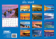 His Word - 2025 Rectangle Wall Calendar 13 Months Inspirational Bible Verses V474-700415