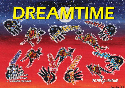 The Dreamtime - 2025 Rectangle Wall Calendar 16 Months Aboriginal Art New Year V474-700423