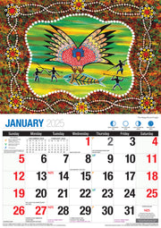 The Dreamtime - 2025 Rectangle Wall Calendar 16 Months Aboriginal Art New Year V474-700423