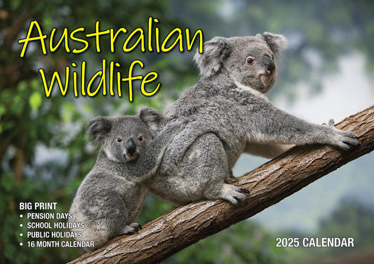 Australian Wildlife - 2025 Rectangle Wall Calendar 16 Months Animal Photography V474-700429