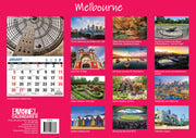 Melbourne - 2025 Rectangle Wall Calendar 16 Months Planner Cityscapes Landmarks V474-700432